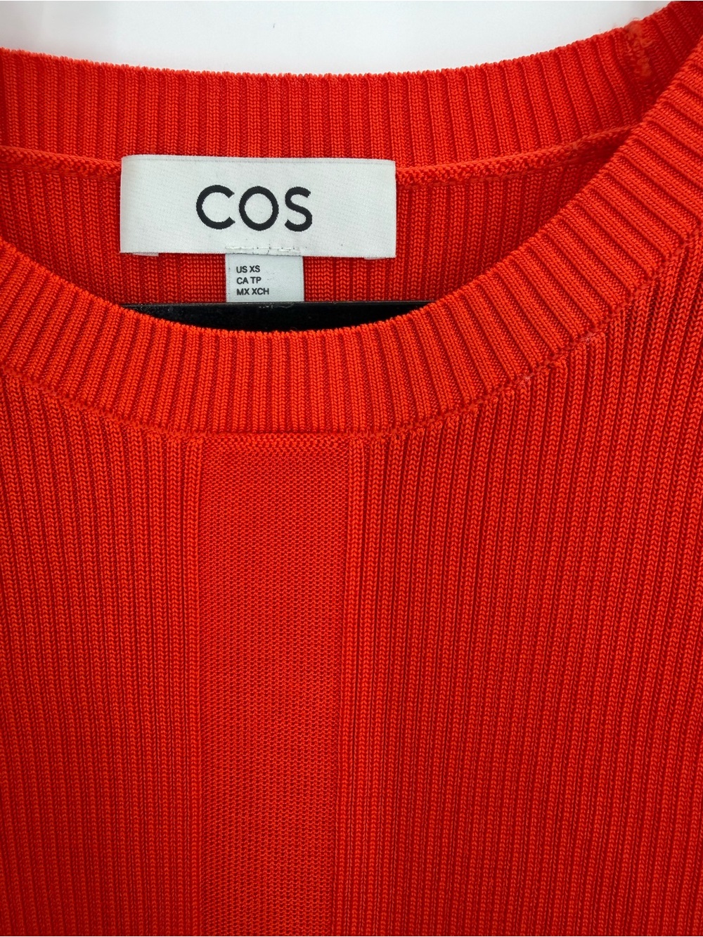 Cos Ribbed Knit Tank Top In Orange Red - Picture 4 of 6